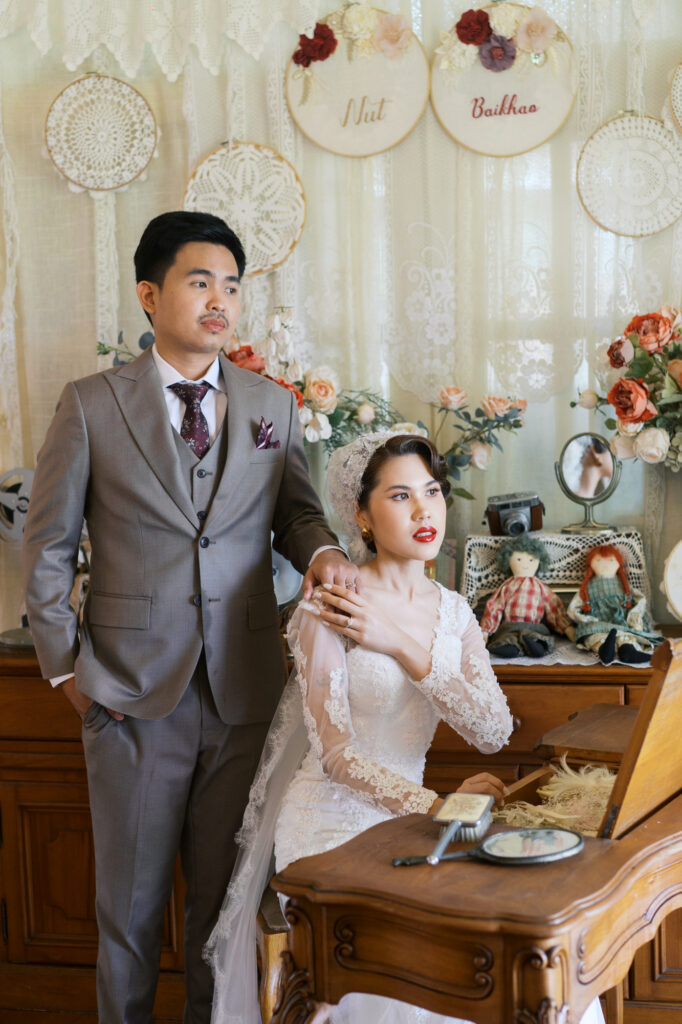 thai wedding photo at Maison de Mamie wedding venue, garden wedding, Thai wedding ceremony, Thailand wedding destination,
Thailand wedding venue, vintage wedding