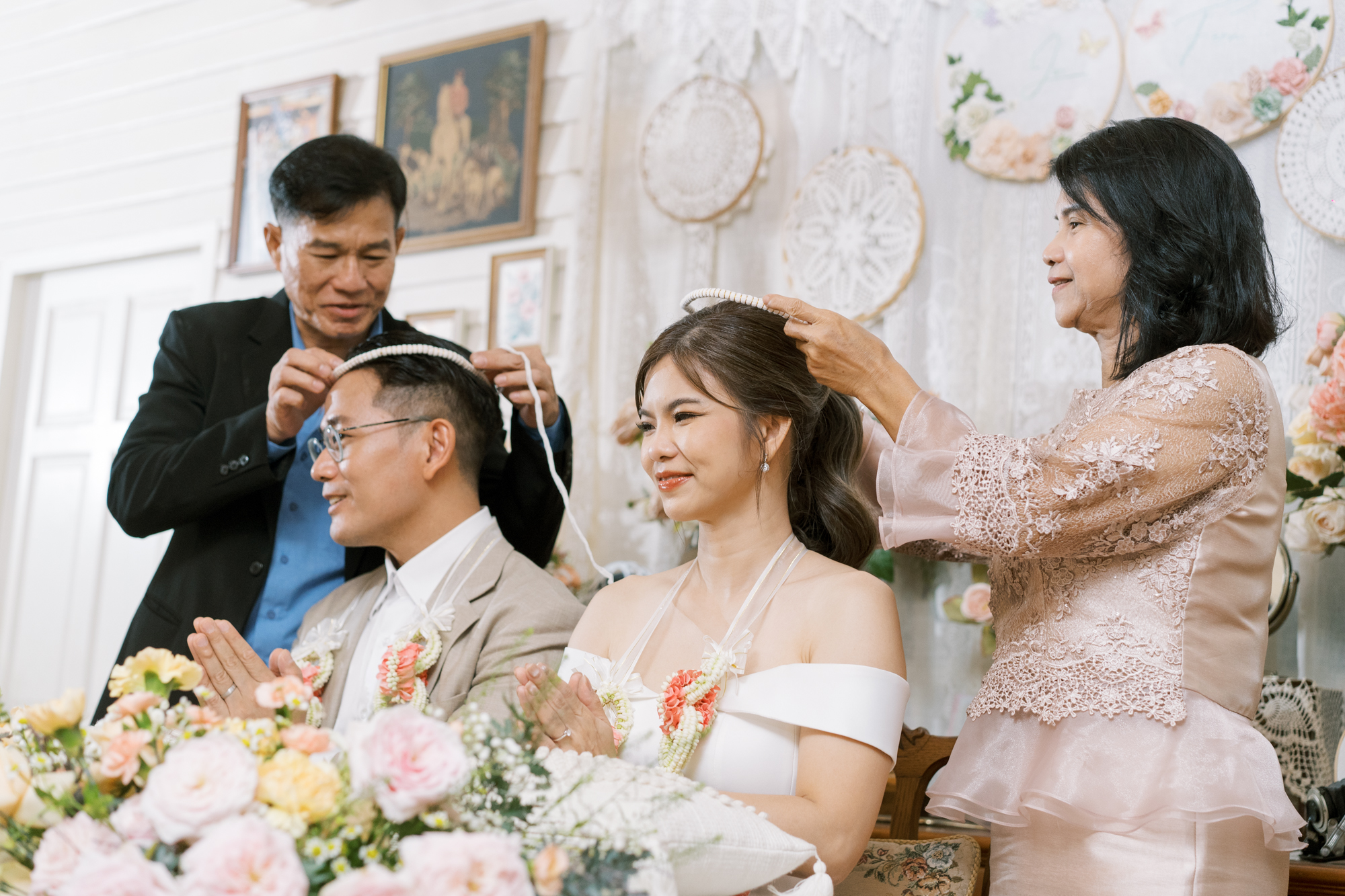 thai wedding photo at Maison de Mamie wedding venue, garden wedding, Thai wedding ceremony, Thailand wedding destination,
Thailand wedding venue