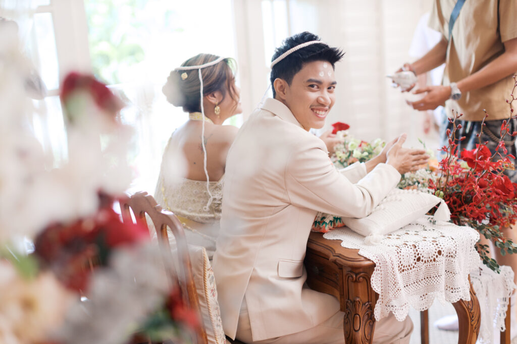 thai wedding photo at Maison de Mamie wedding venue, garden wedding, Thai wedding ceremony, Thailand wedding destination,
Thailand wedding venue, vintage wedding