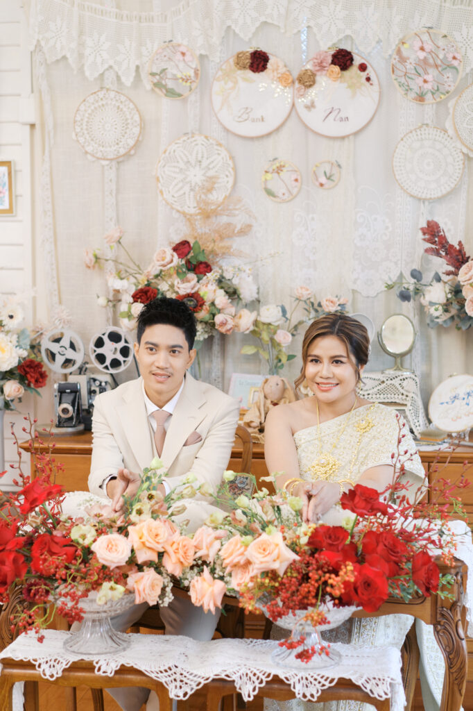 thai wedding photo at Maison de Mamie wedding venue, garden wedding, Thai wedding ceremony, Thailand wedding destination,
Thailand wedding venue, vintage wedding