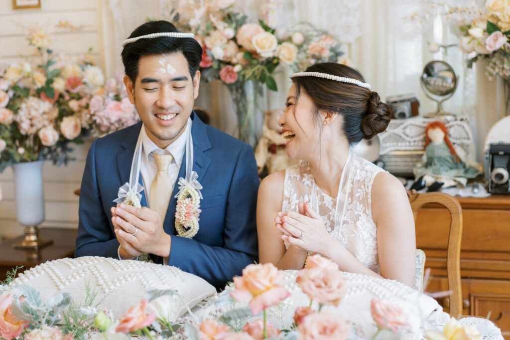 thai wedding photo at Maison de Mamie wedding venue, garden wedding, Thai wedding ceremony, Thailand wedding destination,
Thailand wedding venue, vintage wedding