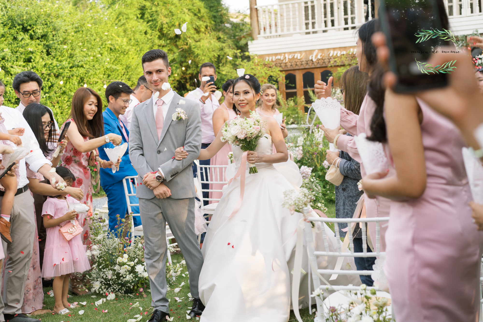 garden wedding, vow ceremony, maison de mamie wedding venue, Thailand wedding venue, สถานที่จัดงานแต่งงาน, เมซองเดอมามี, สถานที่จัดงานในสวน