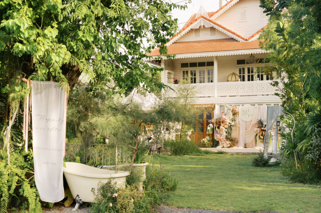 สถานที่จัดงานแต่งงานสมุทรปราการ, เมซองเดอมามี, maison de mamie wedding venue, thaiweddingvenue, สถานที่จัดงานแต่งงานแบบไทย, บ้านไทย, สถานที่จัดงานริมน้ำ